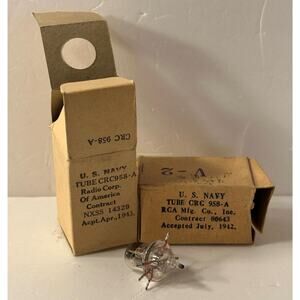 Lot of 2 RCA JAN CRC 958 Vacuum Tube New in Box